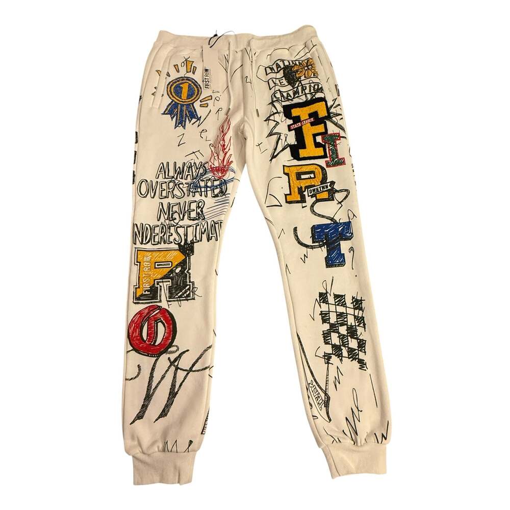 New with Tags First Row Men's Graphic Print Jogger Sweatpants Style Size XL